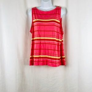 Talbots striped cotton sleeveless top XL